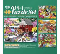 Bits and Pieces - Lot de 1000 pièces de puzzle 4 en 1 - Jardin rustique - 1000 pièces pour adultes - Chaque puzzle mesure 51 cm x 69 cm - Puzzle jardin printanier par l'artiste Nancy Wernersbach