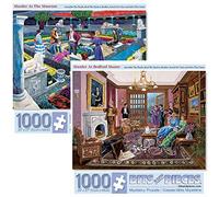 Bits and Pieces - Lot de deux (2) puzzles de 1000 pièces pour adultes - Histoires mystères de Murder - 1000 puzzles détectifs par l'artiste Gene Dieckhoner