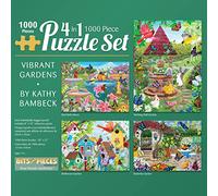 Bits and Pieces - Multipack de puzzles 4 en 1 de 1000 pièces pour adultes - Chaque puzzle mesure 50,8 x 68,6 cm - 1000 pièces par l'artiste Kathy Bambeck