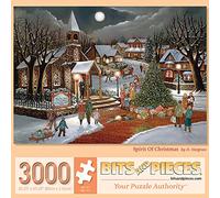 Bits and Pieces - Puzzle 3000 pièces pour adultes 81 cm x 114 cm - Esprit de Noël - Puzzle 3000 pièces Vacances Hiver Ville Carré