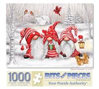 Bits and Pieces - Puzzle de 1000 pièces pour adultes 50,8 x 27 cm - Trois nains - Puzzle de Noël d'hiver de 1000 pièces par l'artiste Makiko