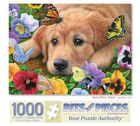 Bits and Pieces - Puzzle de 1000 pièces pour adultes - 50,8 x 68,6 cm - Papillons, bébé! - Puzzle coloré Golden Retriever de 1000 pièces par Bridget Voth