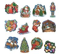 Bits and Pieces - Puzzle de 750 pièces pour adultes - Célébration de Noël - 750 pièces en forme de mini Père Noël de vacances - Couronne d'arbre de Noël par l'artiste Liz Goodrick-Dillon