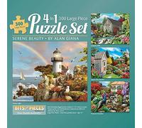 Bits and Pieces - Serene Beauty Lot de puzzles 4 en 1 - Puzzle de 300 pièces pour adultes - Les puzzles mesurent 40,6 x 50,8 cm - Puzzle nature par Alan Giana