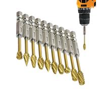 Bits Burr, coups de bavures | Ensemble de râpe de forage en tungstène de 10 - Bits de bavures multi-usages avec tige de 1/4 de pouce pour perceuse de moulin, sculpture en bois en métal, gravure, polis