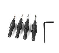 Bits de forage HSS HEX Shank Set 4pcs Arecs à haute vitesse en acier à haute vitesse Outils de menuiserie pour le carbone en tôle en acier en fer PVC PVC BOARD 6.35 mm 1 / 4inch