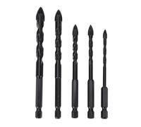 Bits de forage professionnel de maçonnerie réglée en carbure cimenté 5pcs 1/4 pouce tige hexagonale pour vitraux en béton en verre en bois céramique en marbre en bois et en brique (UN)