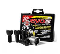 BITS4REASONS - Nouveau modèle E Tech EVO5 compatible avec VW Audi, Seat, Skoda, Bentley O/E - Jeu de roues antivol de qualité (4 boulons et clé) - Noir