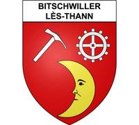 Bitschwiller-lès-Thann 68 ville sticker blason écusson autocollant adhésif - Taille : 12 cm