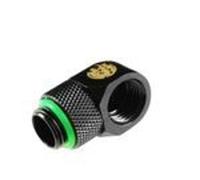 Bitspower Adaptateur 90 degrés G1/4 pouce mâle à G1/4 pouce femelle - pivotant, noir mat