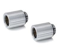 Bitspower Touchaqua Lot de 2 adaptateurs G1/4 Zoll AG vers G1/4 Zoll IG Argenté 20 mm