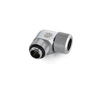 BitsPower Advanced Adapter 90 Grad G1/4 Zoll AG Auf 12mm AD Hardtube - Drehbar, Silver