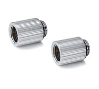 Bitspower Touchaqua Lot de 2 adaptateurs G1/4 Zoll AG vers G1/4 Zoll IG Argenté 20 mm