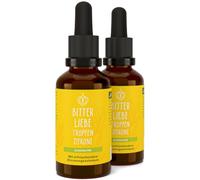 BitterLiebe - Gouttes de citron sans alcool 100 ml - Gouttes de substances amères au goût du zinc et du citron - Selon Hildegard von Bingen - Végétalien et sans alcool - Fabriqué en Allemagne