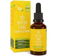 BitterLiebe - Gouttes de citron sans alcool 100 ml - Gouttes de substances amères au goût du zinc et du citron - Selon Hildegard von Bingen - Végétalien et sans alcool - Fabriqué en Allemagne