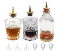 Bitters Lot de 3 bouteilles en verre vintage avec bouchon en alliage de zinc