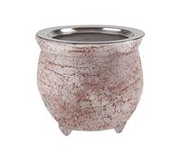Bitto Brûle-encens Jambi en Terre Cuite Tamis en Acier inoxidable Inclus Whitewash Hauteur 9 cm, Ø 10,5 cm déco Parfum