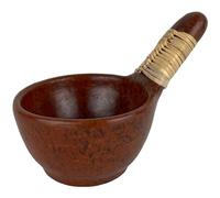 Bitto Coupelle à encens Osiris en Terre Cuite avec Une poignée en Raphia Encensoir Déco Parfum, L: 16,5 cm, H: 6 cm, Ø 10 cm