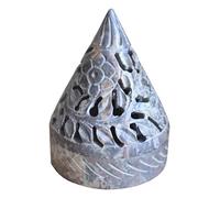 Bitto Support de Porte-encens & Lanterne Pyramide en Softstone, H: 10,5 cm, Ø 8 cm