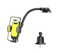 Bittwee Support de téléphone pour voiture, tableau de bord de véhicule, pare-brise avec ventouse puissante, support universel pour SUV, berline, camion (jaune)