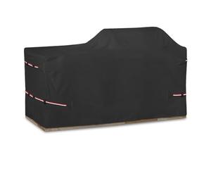 Bitubi Housse de barbecue de 198,1 cm - Housse résistante pour îlot avec tête de gril gauche/droite, 600D robuste, imperméable, protection contre les intempéries, noir