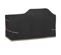 Bitubi Housse de barbecue de 218,4 cm - Housse résistante pour îlot avec tête de gril gauche/droite, 600D robuste, imperméable, protection contre les intempéries, noir