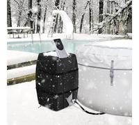 Bitubi Housse d'hiver pour Pompe de Chauffage de Jacuzzi, Housse imperméable et résistante avec Doublure en Peluche (Noir, Housse Uniquement)
