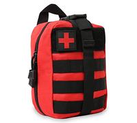 BITUOR Sacs de Premiers Secours, Trousse de Premiers Soins Utilitaire, Extérieure Molle EDC Pouch, Sac d'urgence Médical, Kit de Survie d'urgence Sac à Dos Sac médical Tactiques, Rouge