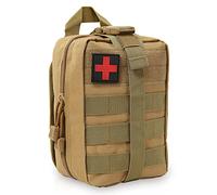 BITUOR Sacs de Premiers Secours, Trousse de Premiers Soins Utilitaire, Extérieure Molle EDC Pouch, Sac d'urgence Médical, Kit de Survie d'urgence Sac à Dos Sac médical Tactiques, Kaki