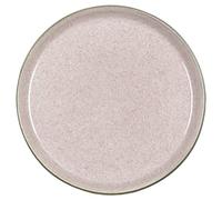 BITZ Assiette, assiette à gâteau, assiette à dessert en grès, 21 cm de diamètre, gris/rouge clair