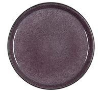 BITZ Assiette, assiette à gâteau, assiette à dessert en grès, 21 cm de diamètre, noir/lilas