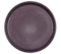 BITZ Assiette, assiette creuse, assiette plate en grès, 27 cm de diamètre, noir/violet