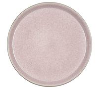 BITZ Assiette, Assiette plate, Assiette plate en grès, 27 cm de diamètre, gris/rouge clair