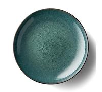 BITZ Coupe, coupe à fruits/saladier en grès, 40 cm de diamètre, lavable au lave-vaisselle, noir/vert