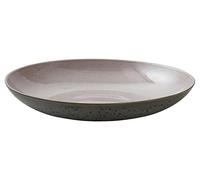 BITZ Coupe, coupe à fruits/saladier en grès, 40 cm de diamètre, lavable au lave-vaisselle, gris/rouge clair