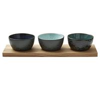 BITZ Ensemble de cabaret 39 x 13 cm Dia. 12 x 6 cm 4 pièces bleu foncé/l