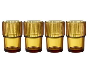 BITZ Kusintha Verre à café 12,5 cm 38 cl 4 pces Ambre