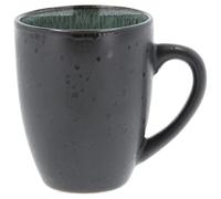 BITZ Tasse à café/gobelet à café, tasse en grès robuste, 30 cl, noir extérieur/vert intérieur