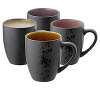 BITZ Tasses à café, tasses en grès, tasses à café avec anse, en set (4 pièces), bicolore, 30 cl