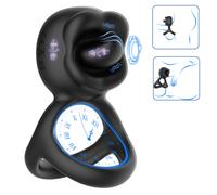 Biu-Biu - anneau pénis avec stimulateur clitoridien vibrant - silicone noir