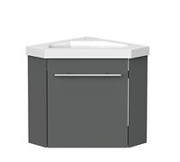 Biubiubath Meuble de Salle de Bain d'angle Gain de Place - Lave Main - Anthracite - 40x40 cm