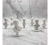 BIUBIUGO Mini Buste Grec Classique de 6,9 cm, décoration d'intérieur, Mini Sculpture en résine Buste de Beethoven, compositeurs de Musique, Statues grecques Buste, réplique Artisanale, 7 pièces