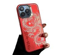 BIUBIULOVE Lucky Dragon Coque De Téléphone pour IPhone, Coque De Protection Antichoc, Coque De Protection Intégrale Antichoc, Dos Rigide Anti-Rayures en PC (13,Rouge)
