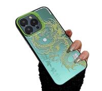 BIUBIULOVE Lucky Dragon Coque De Téléphone pour IPhone, Coque De Protection Antichoc, Coque De Protection Intégrale Antichoc, Dos Rigide Anti-Rayures en PC (13,Vert)