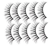 BIUDECO 10 paires Faux Cils Effet Cat Eye Extensions de Cils Moelleux et Bouclés Légers et Réutilisables Kit DIY pour un Regard Plus Intense et Lumineux