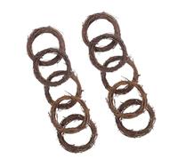BIUDECO 10 pièces Anneaux Rotin Naturel pour Guirlande DIY Décoration Suspendue Style Campagne Américaine Accessoires pour Mariage Noël et