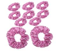 BIUDECO 10 Pièces Lot de Chouchous Élastiques à Paillettes Violets pour Queue de Cheval Accessoires Cheveux pour Femmes et Filles Doux et Adaptés à Types de Cheveux
