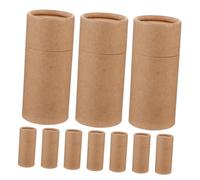BIUDECO 10 pièces Lot de Tubes Carton Kraft pour Huiles Essentielles Boîte Cylindrique Papier Kraft avec Couvercle Stockage Thé et Cosmétiques