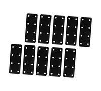 BIUDECO 10 pièces Plaques de Fixation Équerres Plates Renforcées Fer Support Droit pour Réparation Meubles Cornières Robustes avec Affleurants pour Assemblage et Renfort