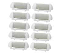 BIUDECO 10 pièces Replacement Roller Heads For Electric Foot File Plastic Pedicure Remover For Coarse Skin Professional Scrubber Tool Maintenance